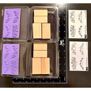 2002 Stampin Up! Itty Bitty Borders Wood-Mounted Rubber Stamp set Holiday